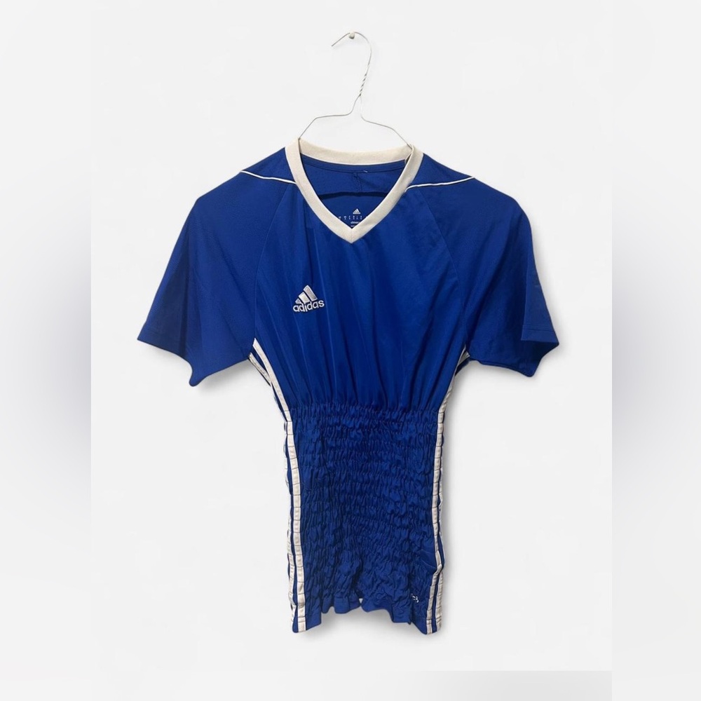 Re-worked Adidas Royal Blue Sports Tee with White Trim